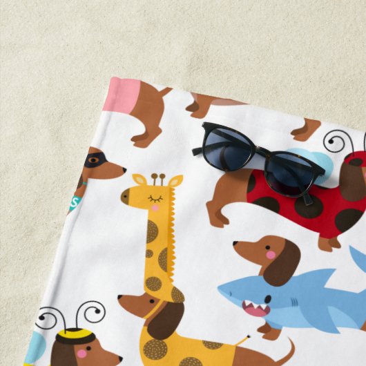 Honden in Disguise Halloween Costume Dachshunds  Strandlaken (In situ)