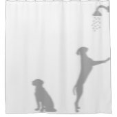 Honden in douche achter silhouet schaduw grappig p douchegordijn (Voorkant)