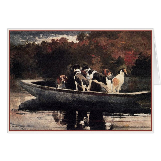 Honden in een boot van Winslow Homer (Voorkant Horizontaal)