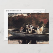 Honden in een boot van Winslow Homer Briefkaart (Voorkant / Achterkant)