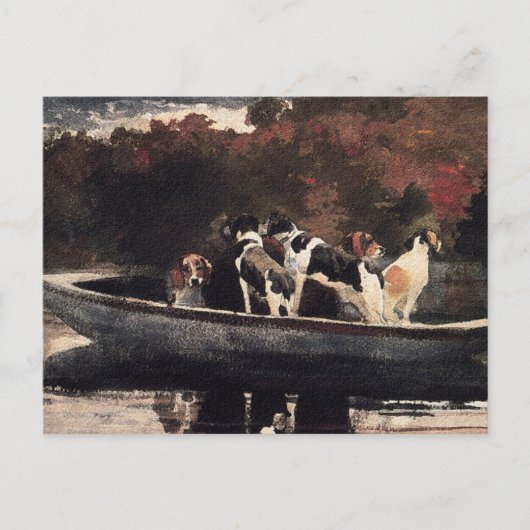 Honden in een boot van Winslow Homer Briefkaart (Voorkant)