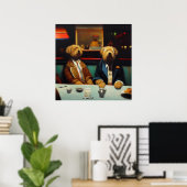 Honden in een diner poster (Thuiskantoor)