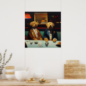 Honden in een diner poster (Keuken)