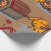 Honden in een doghuis-omslagpapier cadeaupapier