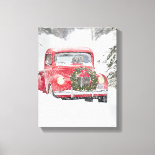 Honden in een vrachtwagen canvas afdruk