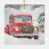 Honden in een vrachtwagen keramisch ornament (Achterkant)