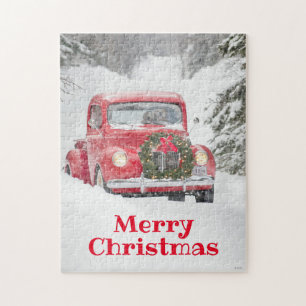 Honden in een vrachtwagen legpuzzel