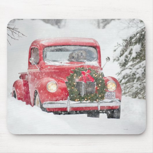 Honden in een vrachtwagen muismat (Voorkant)