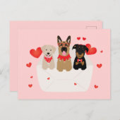 Honden in envelope Love Briefkaart (Voorkant / Achterkant)