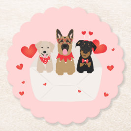 Honden in envelope Love Kartonnen Onderzetters