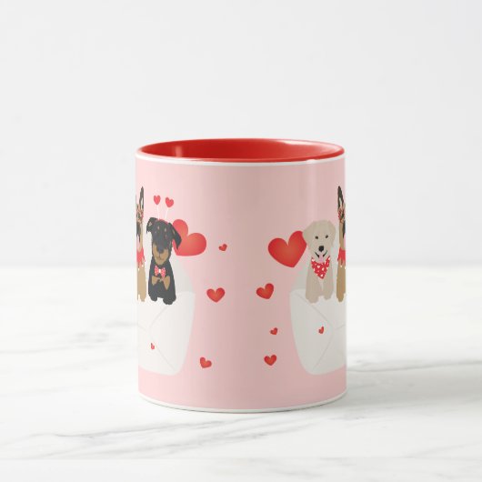 Honden in envelope Love Mok (Midden)