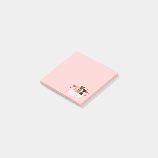 Honden in envelope Love Post-it® Notes (Schuin)
