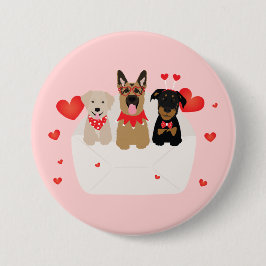 Honden in envelope Love Ronde Button 7,6 Cm