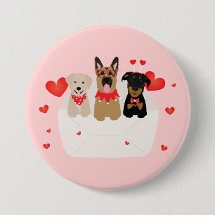 Honden in envelope Love Ronde Button 7,6 Cm