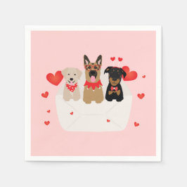 Honden in envelope Love Servet