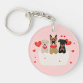 Honden in envelope Love Sleutelhanger (Voorkant)