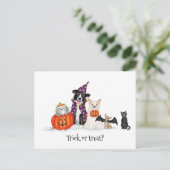 Honden in Halloween kostuums briefkaart (Staand voorkant)