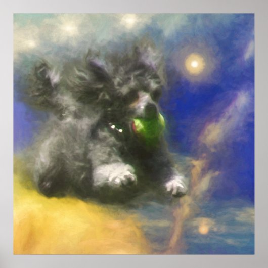 HONDEN IN HEAVEN BALL PATROL POODLE POSTER (Voorkant)