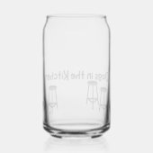 Honden in het keukenglas blikvorm glas (Achterkant)