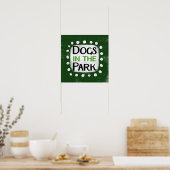 Honden in het park Poster Wall Art (Keuken)