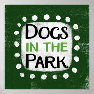 Honden in het park Poster Wall Art