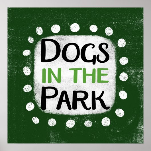 Honden in het park Poster Wall Art (Voorkant)