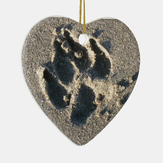 Honden in het zand - sierlijk keramisch ornament (Rechts)