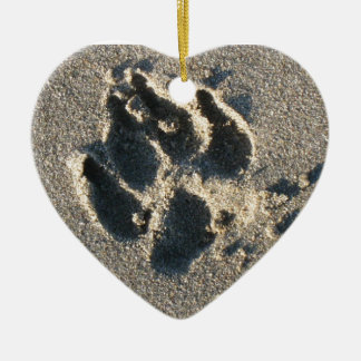 Honden in het zand - sierlijk keramisch ornament