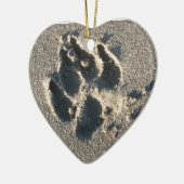 Honden in het zand - sierlijk keramisch ornament (Links)