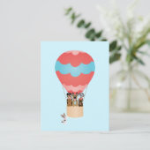 Honden in heteluchtballon briefkaart (Staand voorkant)