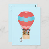 Honden in heteluchtballon briefkaart (Voorkant / Achterkant)