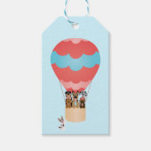 Honden in heteluchtballon cadeaulabel (Voorkant)