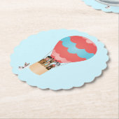 Honden in heteluchtballon kartonnen onderzetters (Gekanteld)