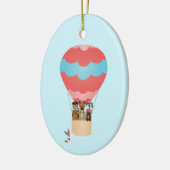 Honden in heteluchtballon keramisch ornament (Links)