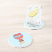 Honden in heteluchtballon zandsteen onderzetter (Zijkant)