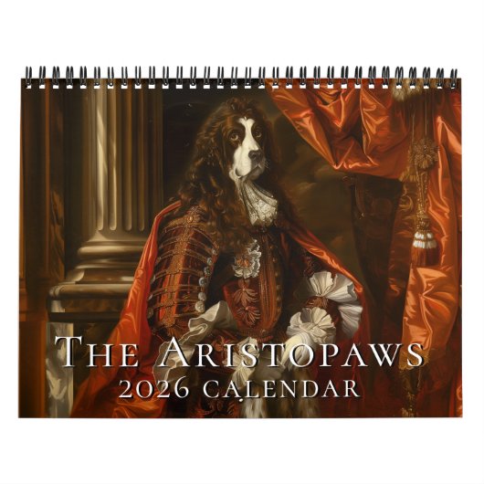 Honden in historische kostuums 2026 Muurkalender Kalender (Hoes)