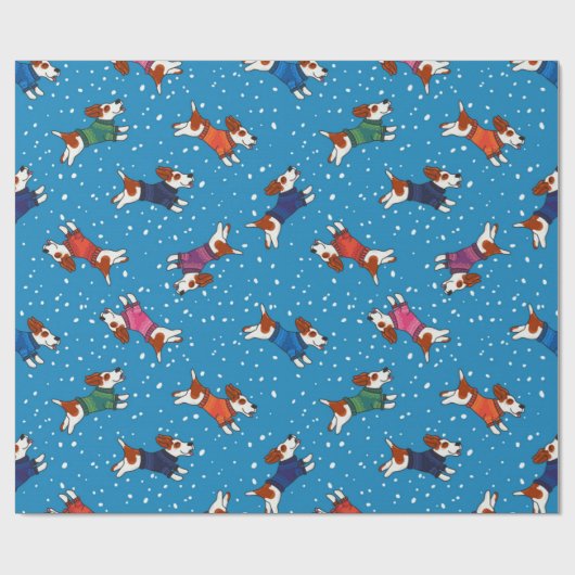 Honden in kleurrijk Sweaters Patroon Cadeaupapier (Vlak)