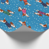 Honden in kleurrijk Sweaters Patroon Cadeaupapier (Hoek)