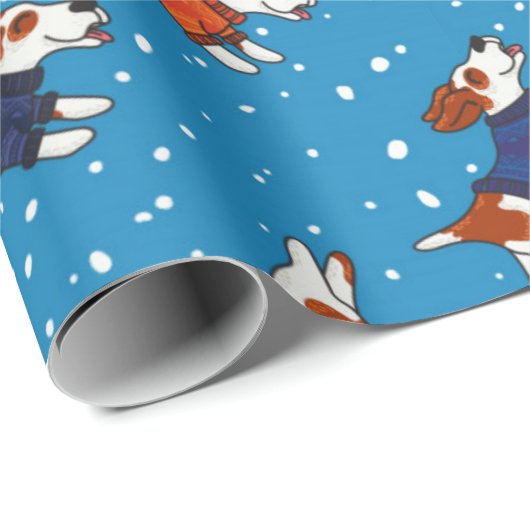 Honden in kleurrijk Sweaters Patroon Cadeaupapier (Rol Hoek)