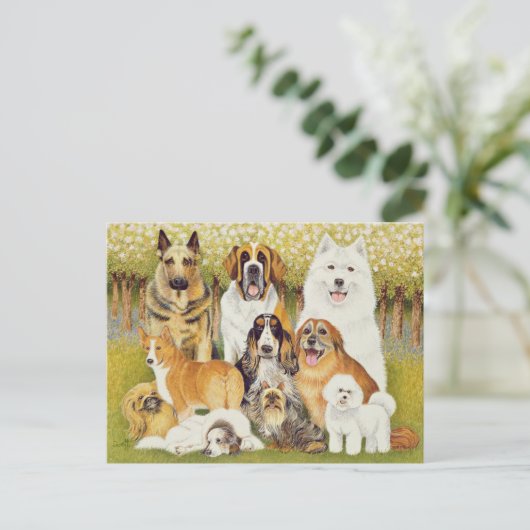 Honden in mei briefkaart (Staand voorkant)
