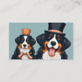 Honden in petten hondenoppas visitekaartje (Achterkant)