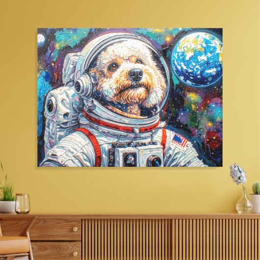 HONDEN IN RUIMTE-POODLE 21 CANVAS AFDRUK (Insitu (Woonkamer))