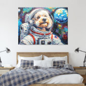 HONDEN IN RUIMTE-POODLE 21 CANVAS AFDRUK (Insitu (Slaapkamer))