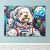 HONDEN IN RUIMTE-POODLE 21 CANVAS AFDRUK (Insitu (Houten vloer))