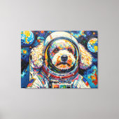 HONDEN IN RUIMTE-POODLE 23 CANVAS AFDRUK (Voorkant)