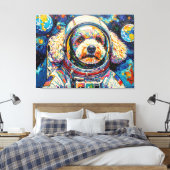 HONDEN IN RUIMTE-POODLE 23 CANVAS AFDRUK (Insitu (Slaapkamer))