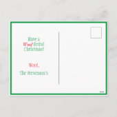 Honden in Santa Hats Animals Puppies Moderne Groen Feestdagenkaart (Achterkant)