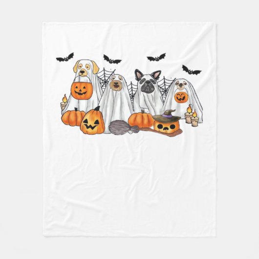 Honden in spookkostuums Halloween Classic T-Shirt Fleece Deken (Voorkant)