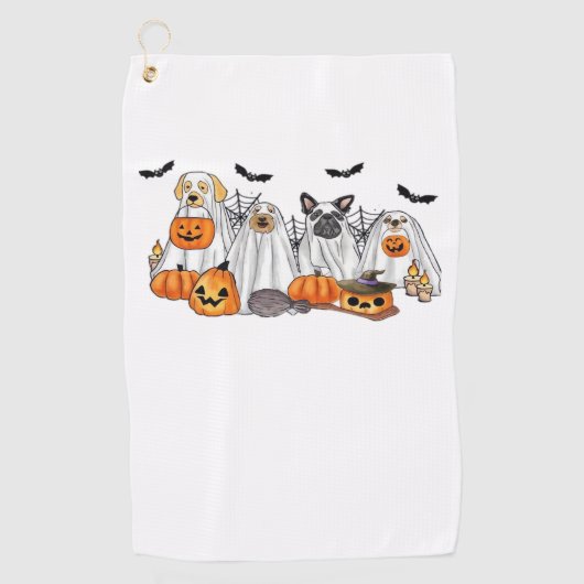 Honden in spookkostuums Halloween Classic T-Shirt Golfhanddoek (Voorkant)