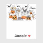 Honden in spookkostuums Halloween Classic T-Shirt Sticker (Vel)